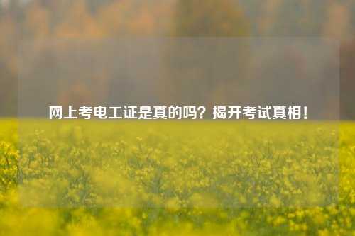 網上考電工證是真的嗎？揭開考試真相！-圖1