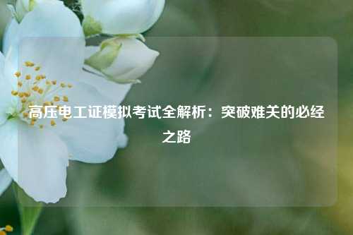 高壓電工證模擬考試全解析：突破難關的必經之路-圖1
